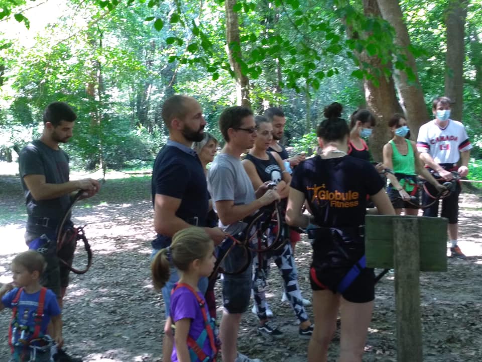 Venez profiter de l'accrobranche qui longe notre petite rivière, le Ciron,Bommes,33210,Nouvelle-Aquitaine,France