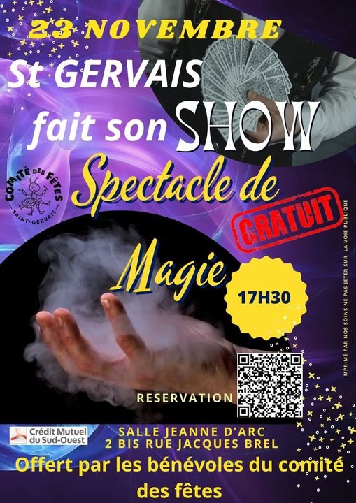 Spectacle de magie à Saint Gervais,Saint-Gervais,33240,Nouvelle-Aquitaine,France