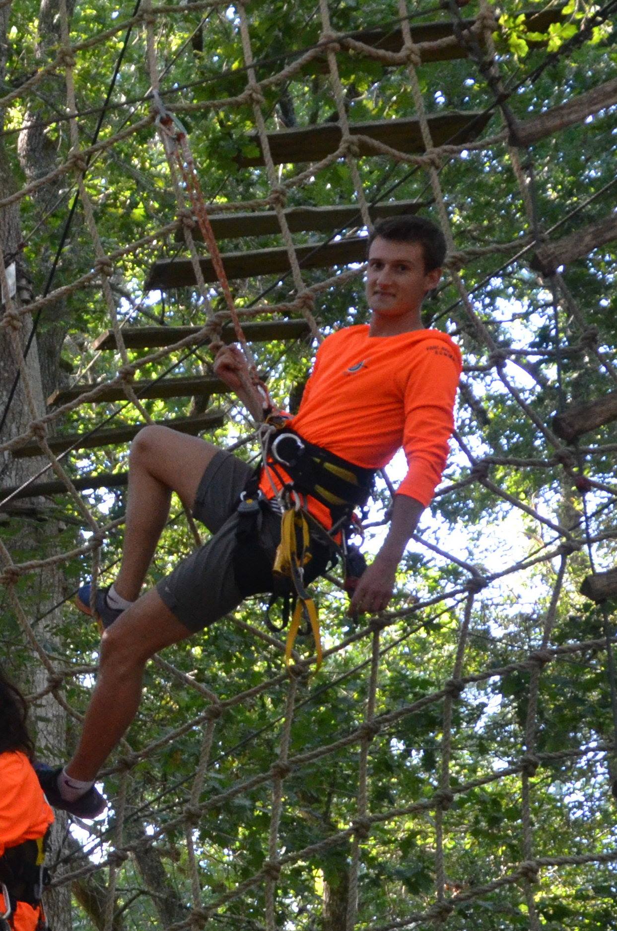Venez profiter de l'accrobranche qui longe notre petite rivière, le Ciron,Bommes,33210,Nouvelle-Aquitaine,France